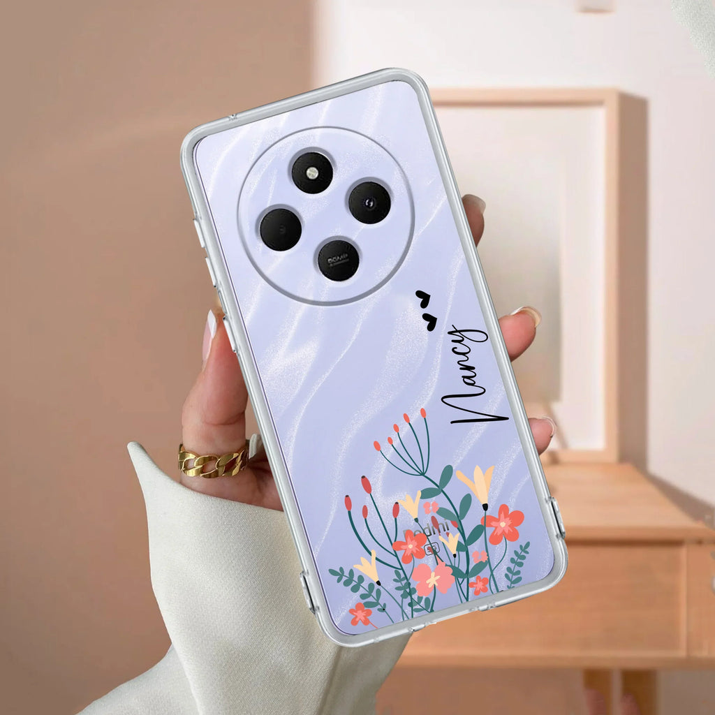 MultiColor Floral Customize Transparent Silicon Case For Redmi 14C 5G