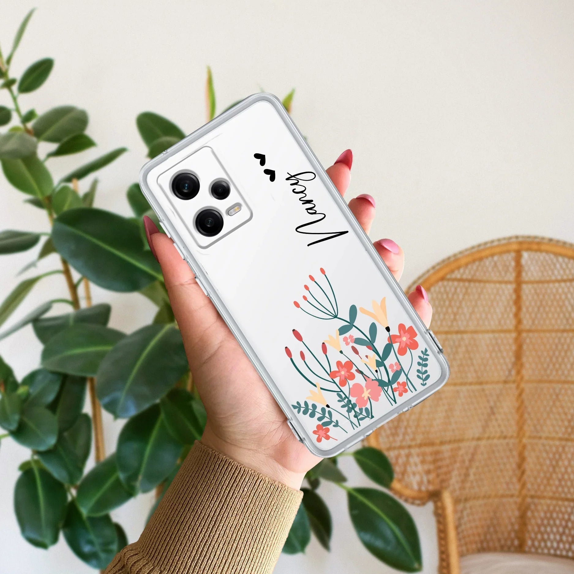 MultiColor Floral Customize Transparent Silicon Case For Redmi/Xiaomi - ShopOnCliQ