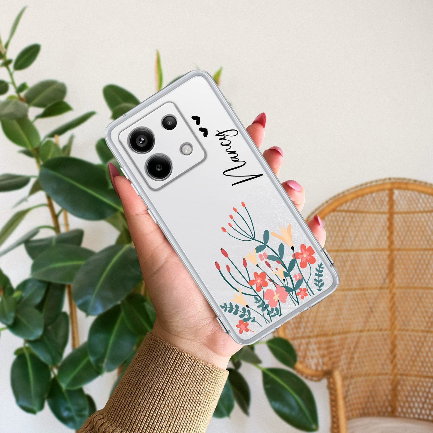 MultiColor Floral Customize Transparent Silicon Case For Redmi/Xiaomi