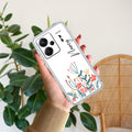 MultiColor Floral Customize Transparent Silicon Case For Redmi Note 13 Pro Plus 5G
