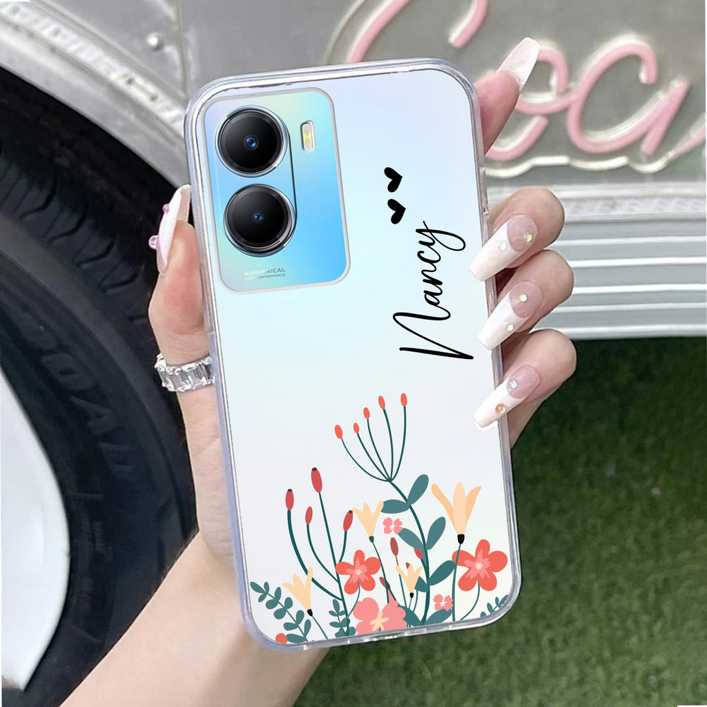 MultiColor Floral Customize Transparent Silicon Case For Vivo T2x 5G