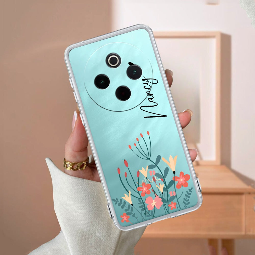 MultiColor Floral Customize Transparent Silicon Case For Vivo