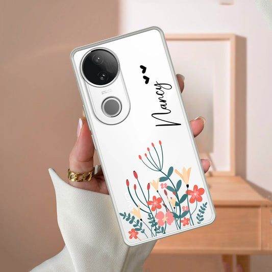 MultiColor Floral Customize Transparent Silicon Case For Vivo