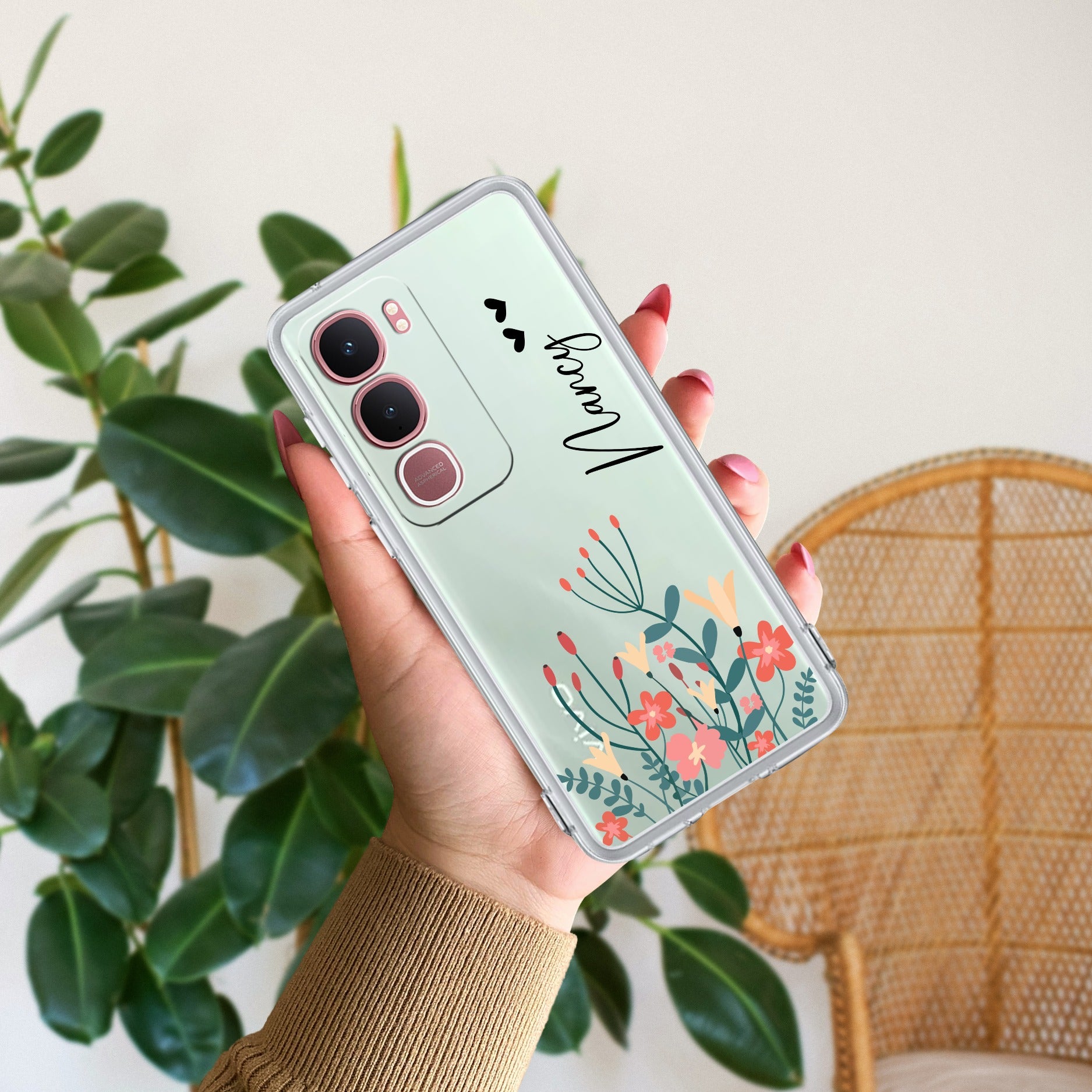 MultiColor Floral Customize Transparent Silicon Case For Vivo Y31 5G