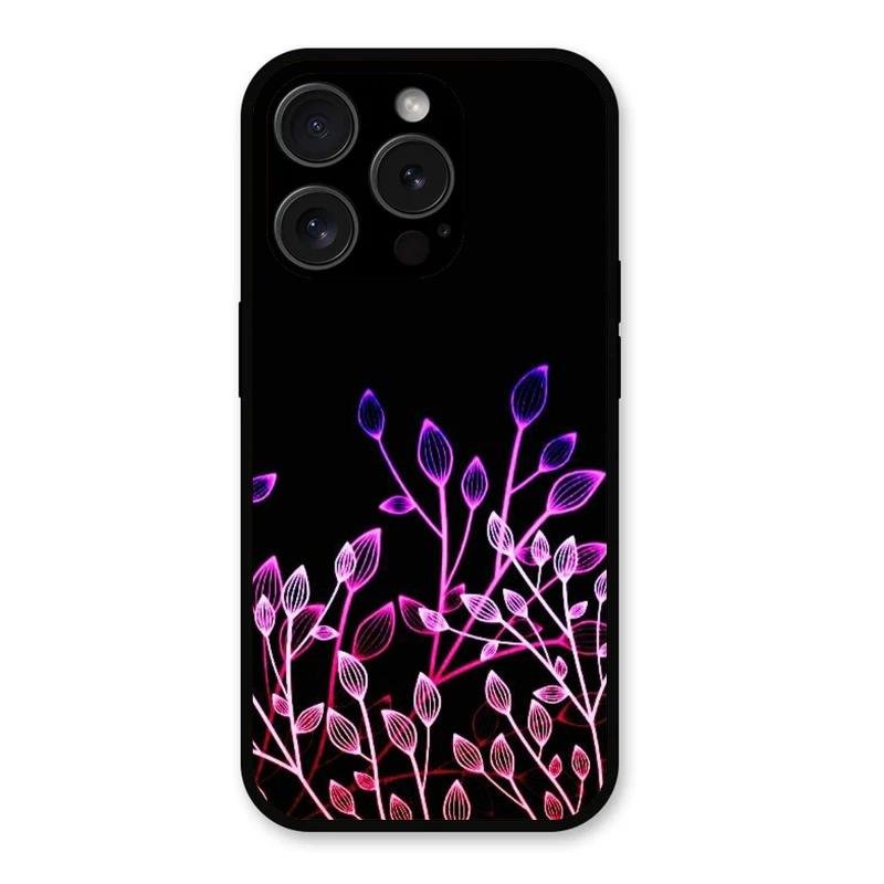 Multicolor Flower Print Glass Case Cover For iPhone 15 Pro