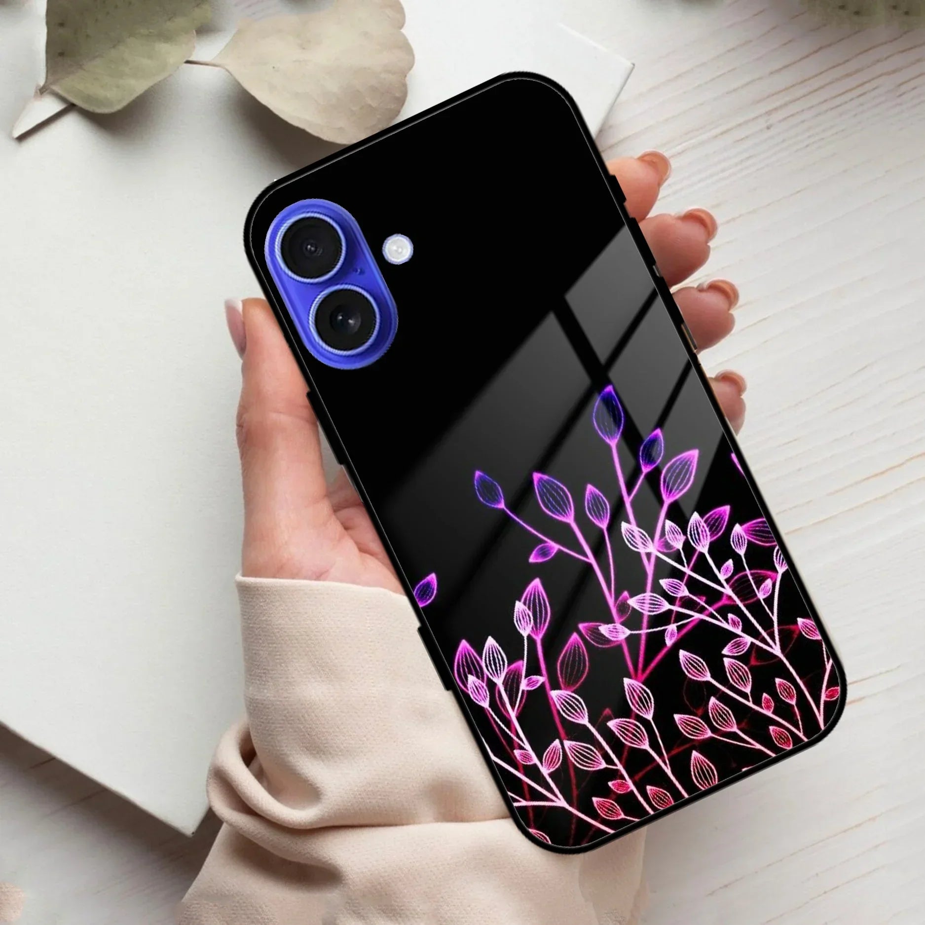 Multicolor Flower Print Glass Case Cover For iPhone - ShopOnCliQ