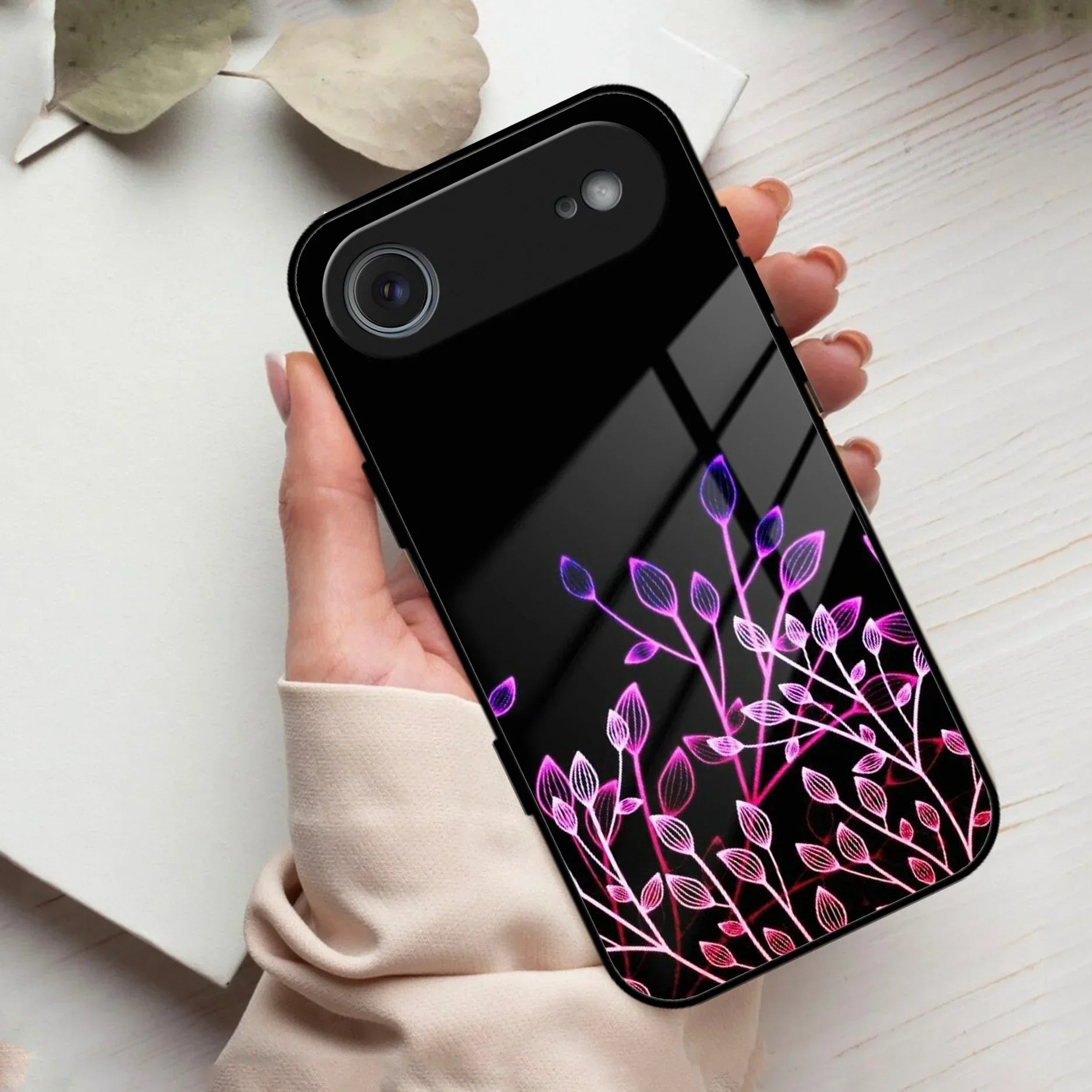 Multicolor Flower Print Glass Case Cover For iPhone - ShopOnCliQ