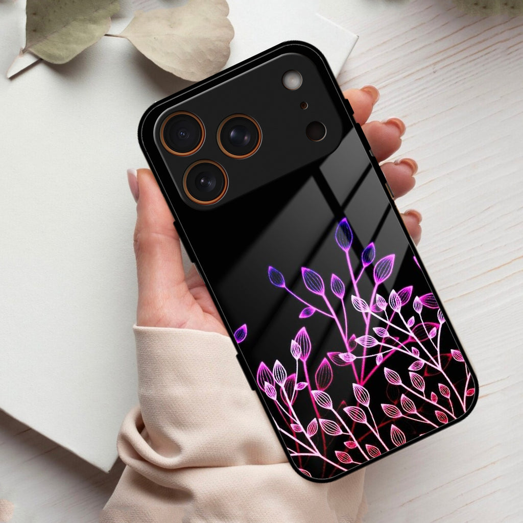 Multicolor Flower Print Glass Case Cover For iPhone 17 Pro Max
