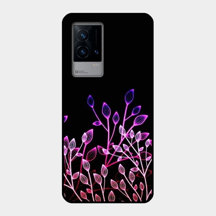 Multicolor Flower Print Glass Case Cover For Iqoo 9 5G