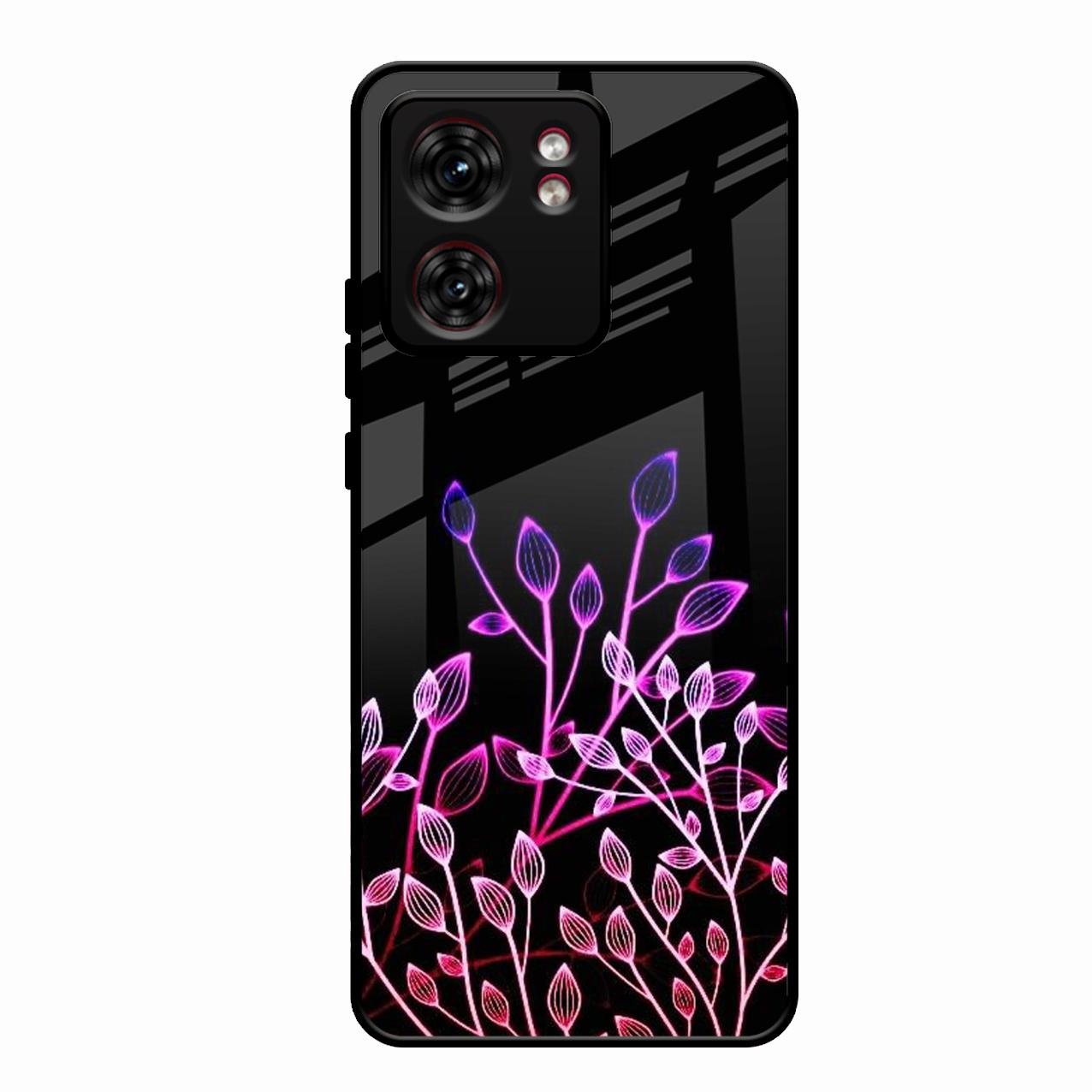Multicolor Flower Print Glass Case Cover For Motorola Edge 40