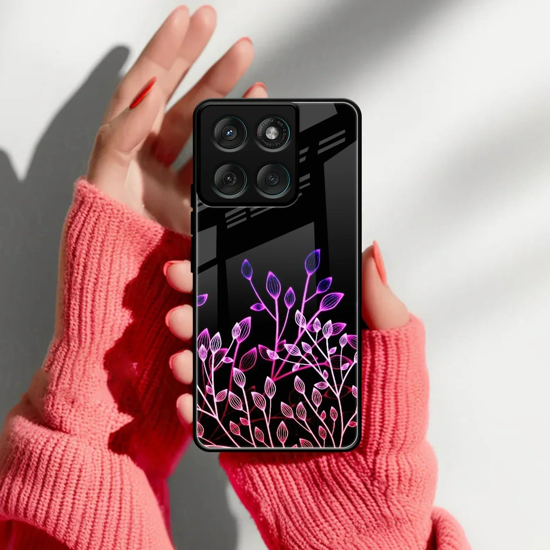 Multicolor Flower Print Glass Case Cover For Motorola - ShopOnCliQ
