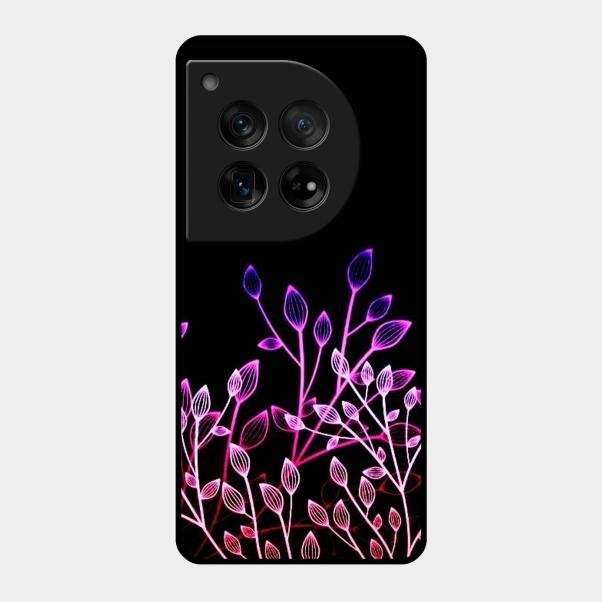 Multicolor Flower Print Glass Case Cover For Oneplus 12 5G