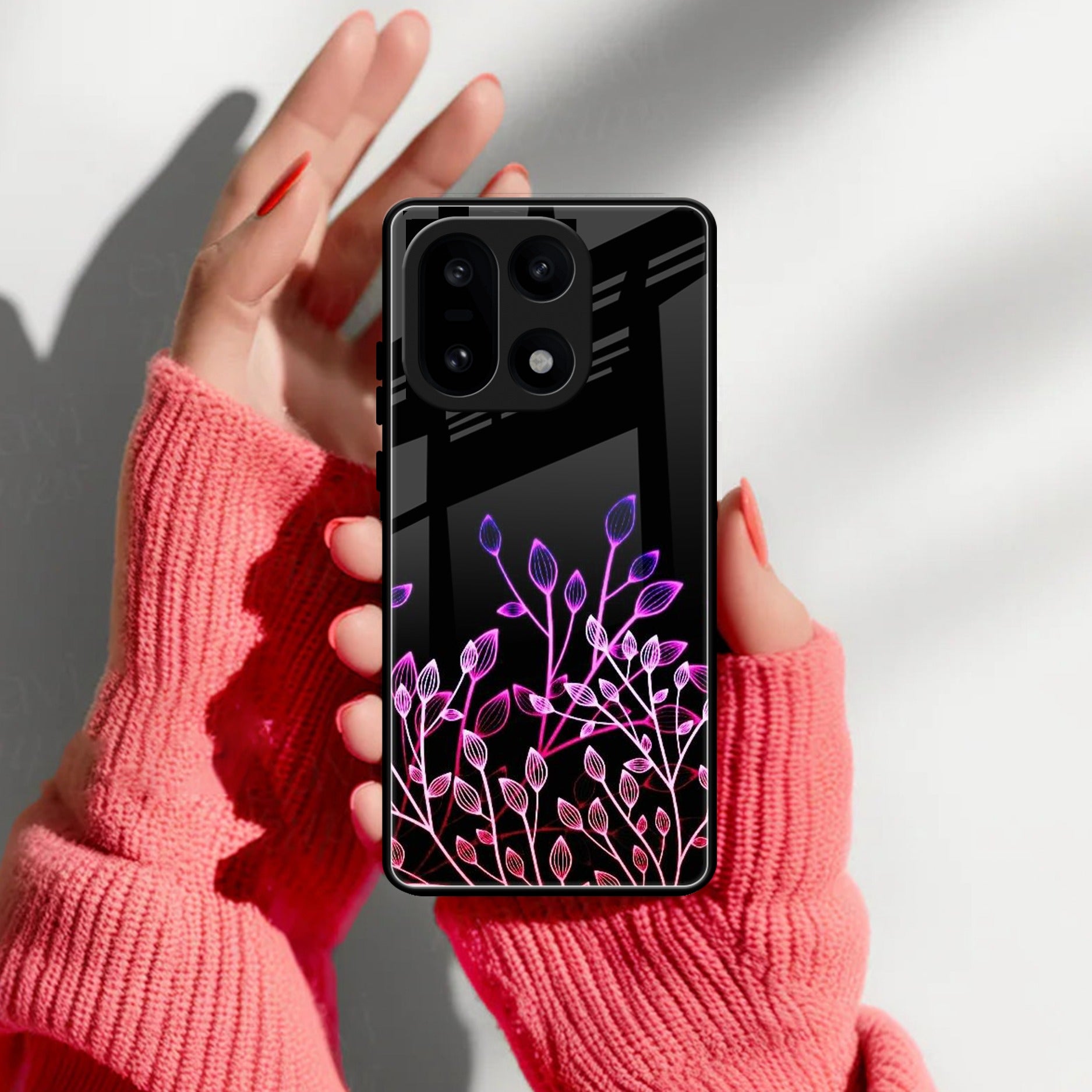 Multicolor Flower Print Glass Case Cover For OnePlus 15 5G