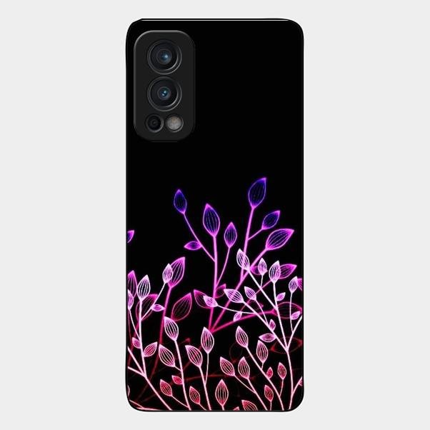 Multicolor Flower Print Glass Case Cover For Oneplus Nord 2 5G