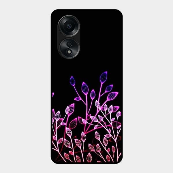 Multicolor Flower Print Glass Case Cover For Oppo A58