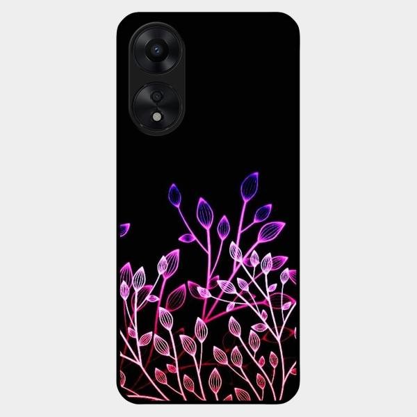 Multicolor Flower Print Glass Case Cover For Oppo A78 5G