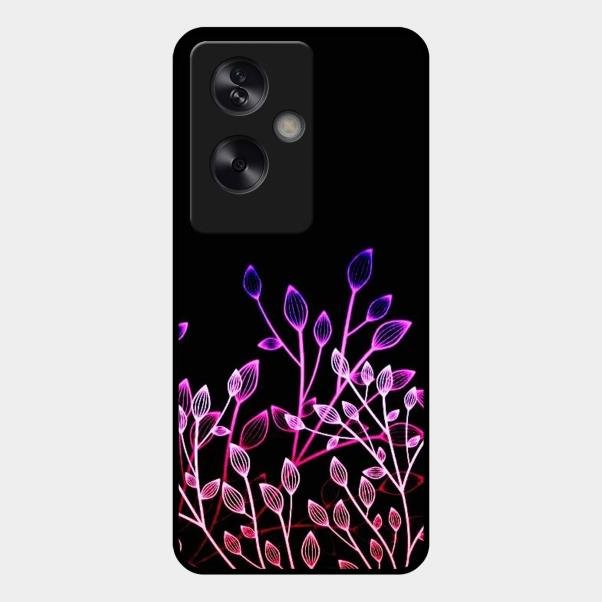 Multicolor Flower Print Glass Case Cover For Oppo A79 5G