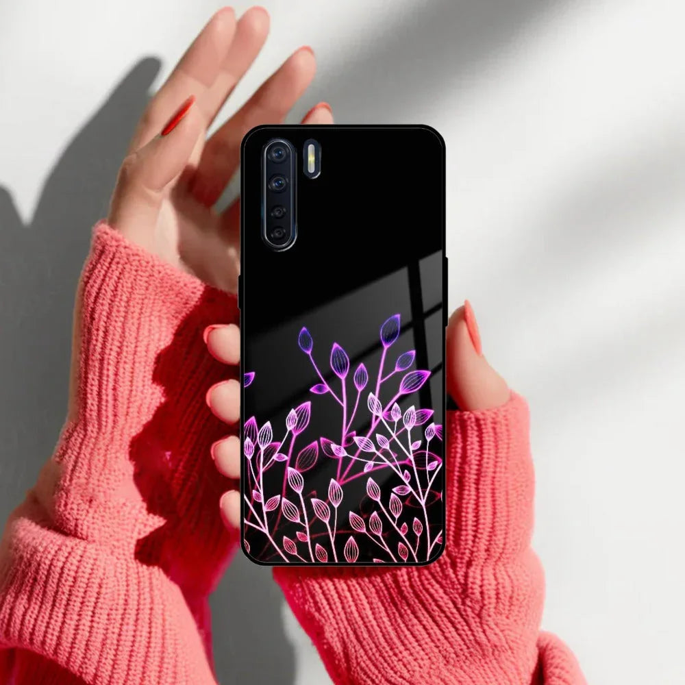 Multicolor Flower Print Glass Case Cover For Oppo - ShopOnCliQ