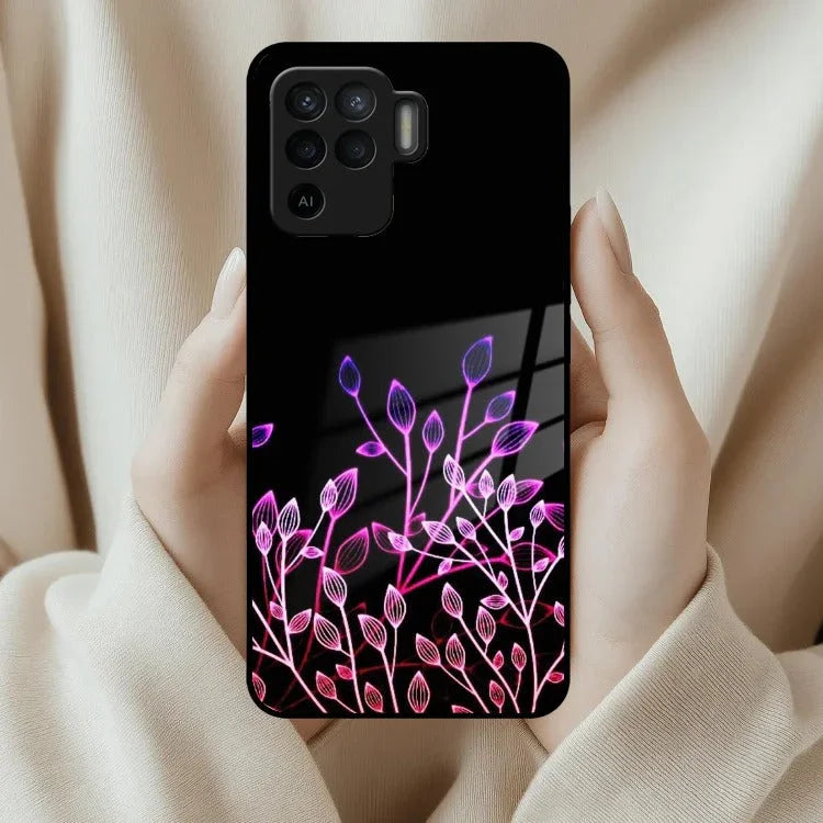 Multicolor Flower Print Glass Case Cover For Oppo - ShopOnCliQ
