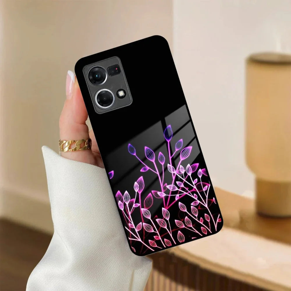 Multicolor Flower Print Glass Case Cover For Oppo - ShopOnCliQ