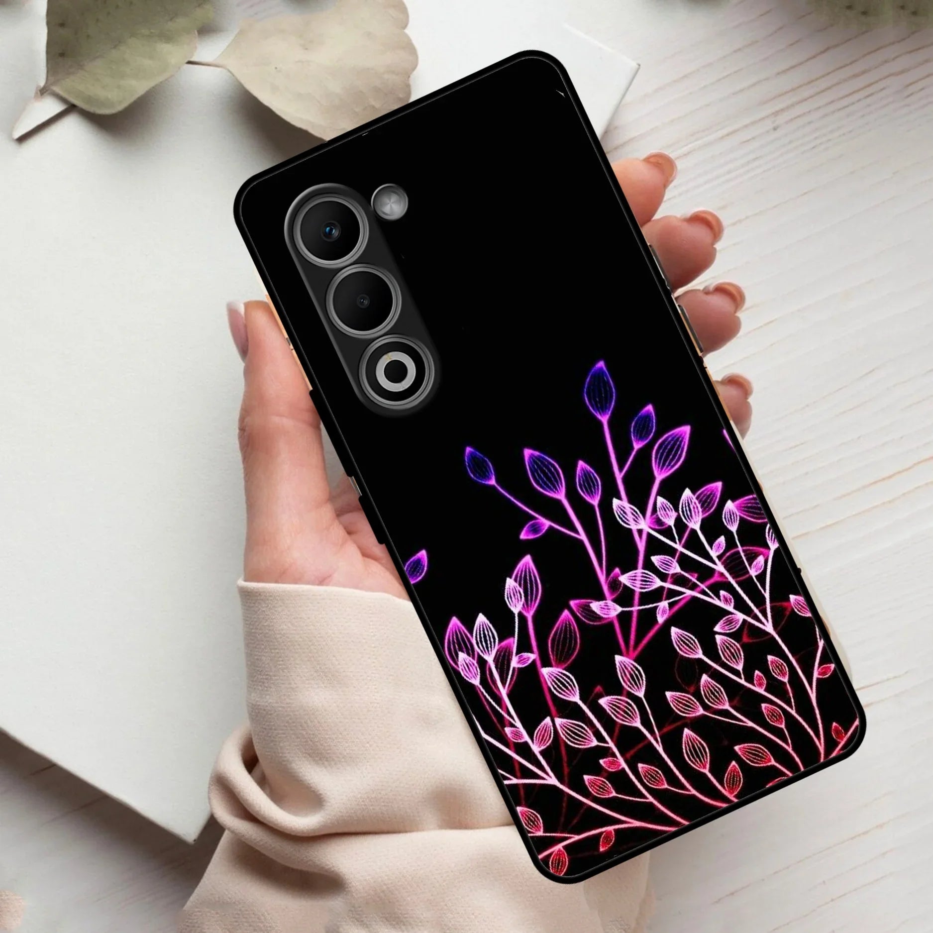 Multicolor Flower Print Glass Case Cover For Oppo - ShopOnCliQ