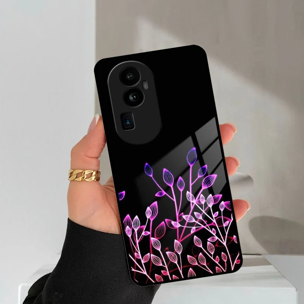 Multicolor Flower Print Glass Case Cover For Oppo - ShopOnCliQ