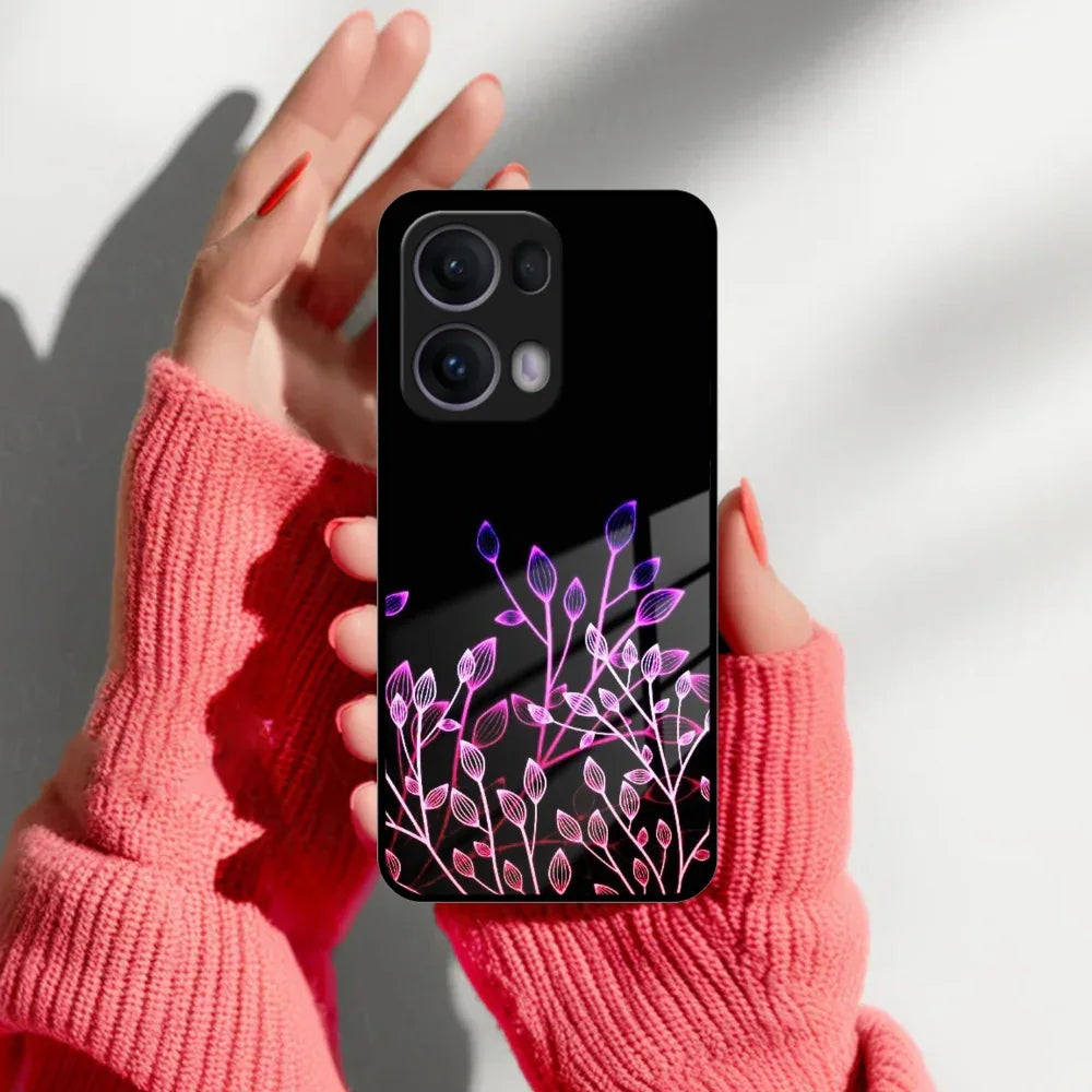 Multicolor Flower Print Glass Case Cover For Oppo - ShopOnCliQ