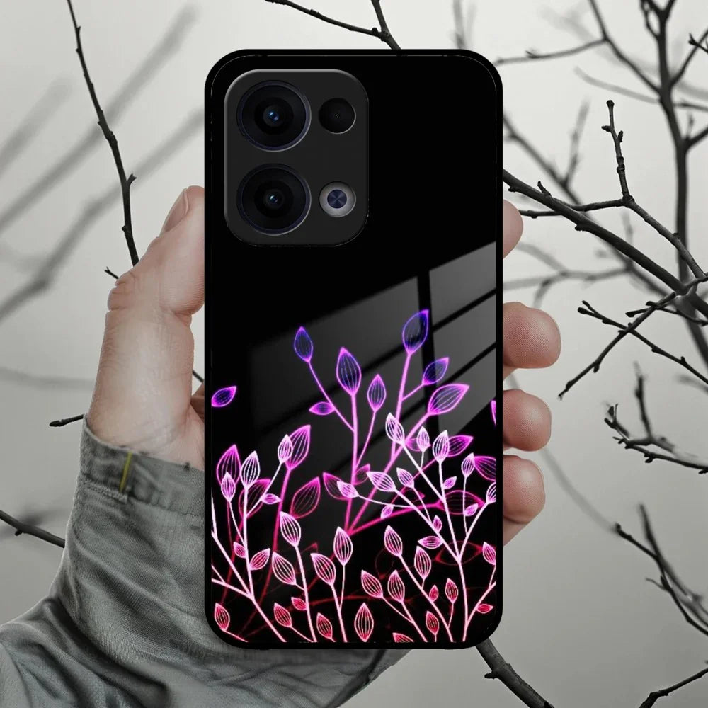Multicolor Flower Print Glass Case Cover For Oppo - ShopOnCliQ