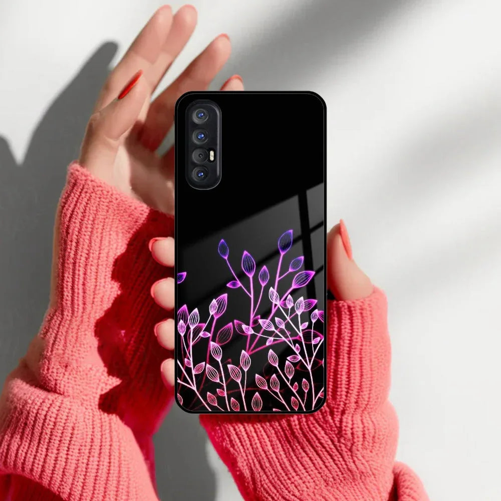 Multicolor Flower Print Glass Case Cover For Oppo - ShopOnCliQ