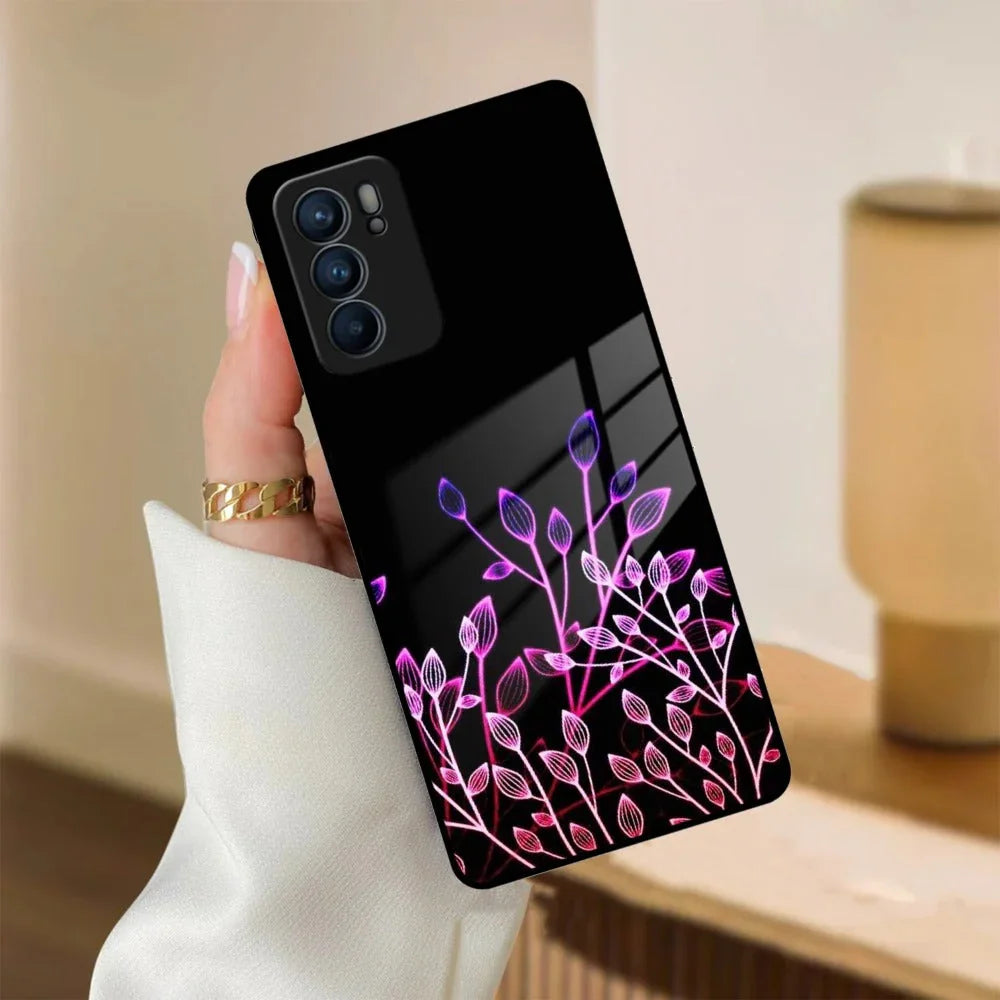 Multicolor Flower Print Glass Case Cover For Oppo - ShopOnCliQ