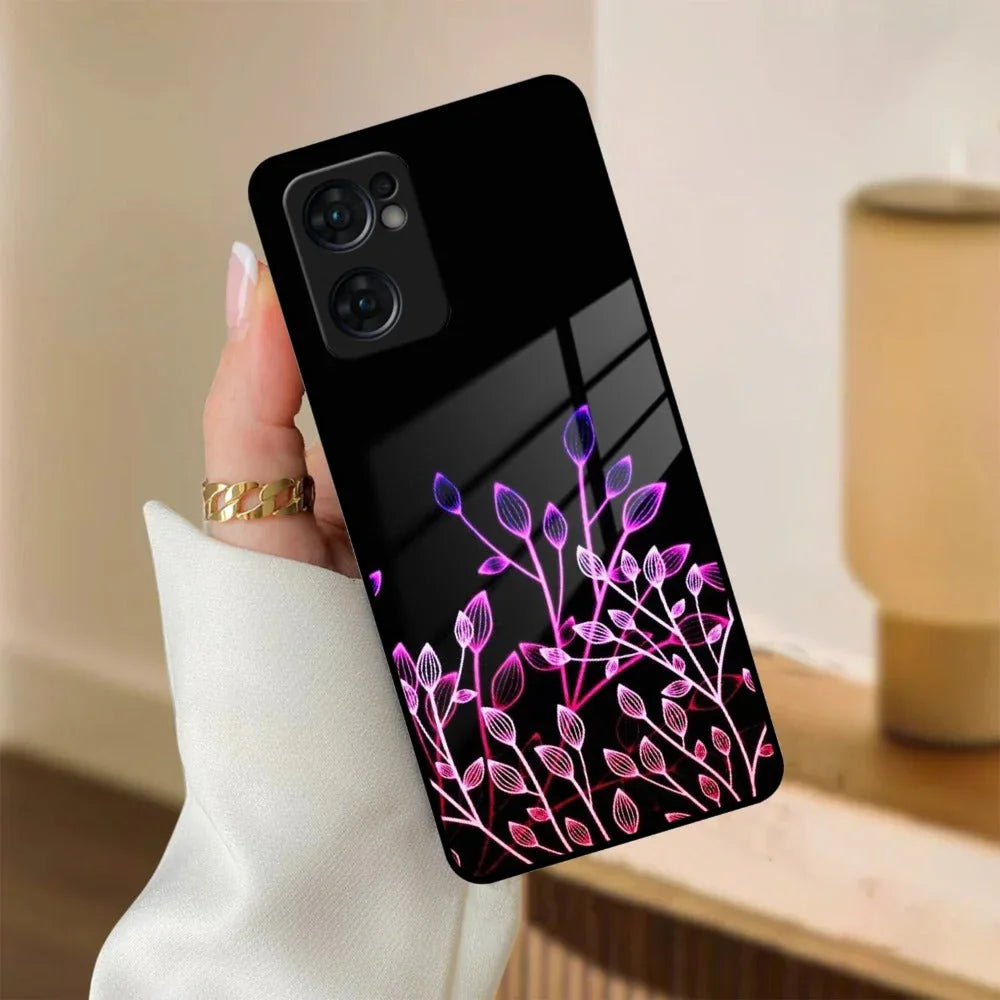 Multicolor Flower Print Glass Case Cover For Oppo - ShopOnCliQ