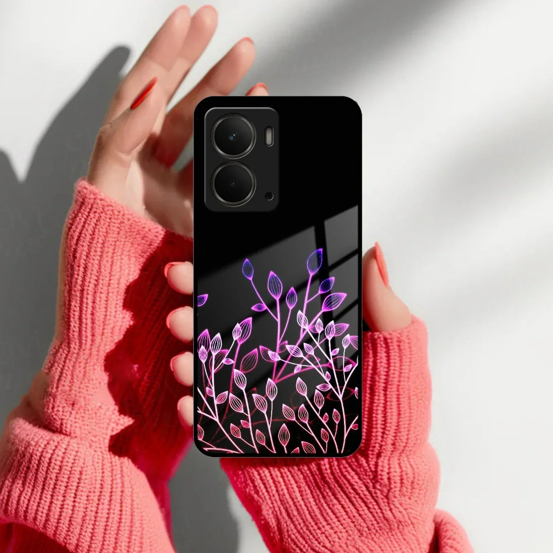 Multicolor Flower Print Glass Case Cover For Realme/Narzo - ShopOnCliQ