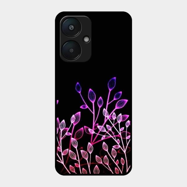 Multicolor Flower Print Glass Case Cover For Redmi 13C 5G