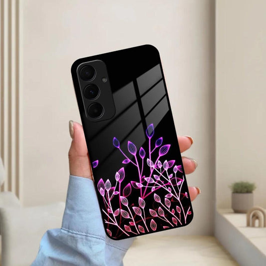 Multicolor Flower Print Glass Case Cover For Samsung