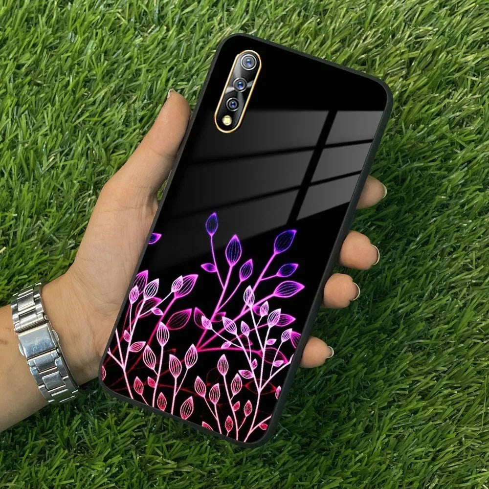 Multicolor Flower Print Glass Case Cover For Vivo - ShopOnCliQ