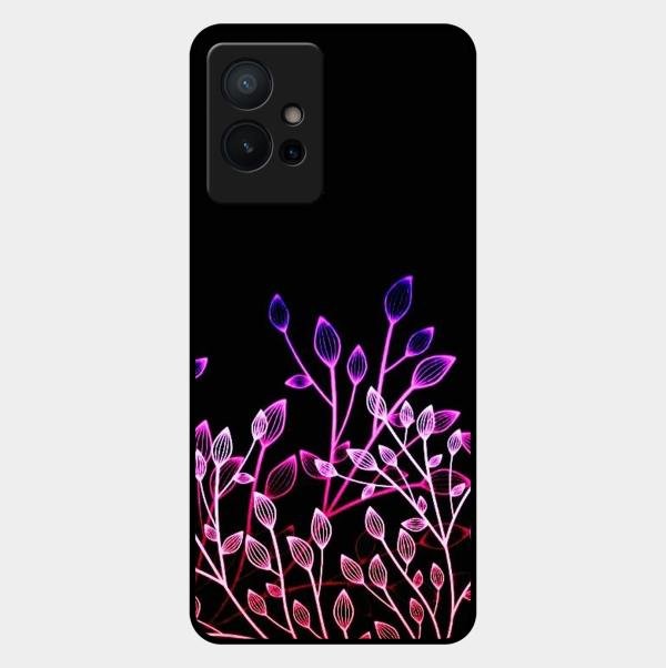 Multicolor Flower Print Glass Case Cover For Vivo T1 5G