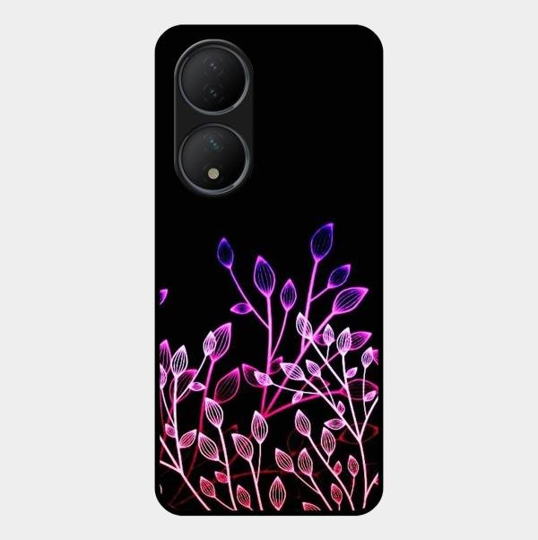 Multicolor Flower Print Glass Case Cover For Vivo T2 5G