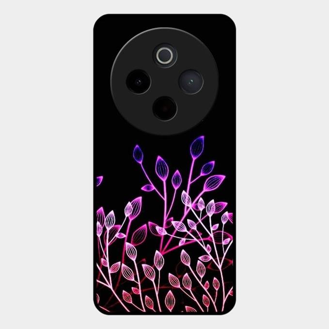 Multicolor Flower Print Glass Case Cover For Vivo T4 5G