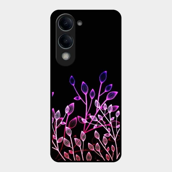 Multicolor Flower Print Glass Case Cover For Vivo T4 Lite 5G