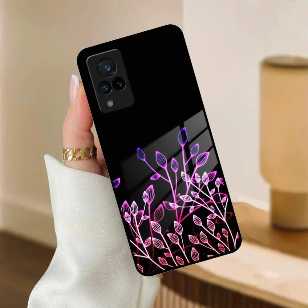 Multicolor Flower Print Glass Case Cover For Vivo - ShopOnCliQ