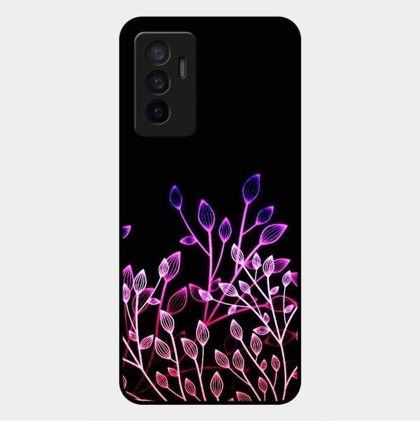 Multicolor Flower Print Glass Case Cover For Vivo V23E 5G