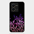Multicolor Flower Print Glass Case Cover For Vivo V25 5G