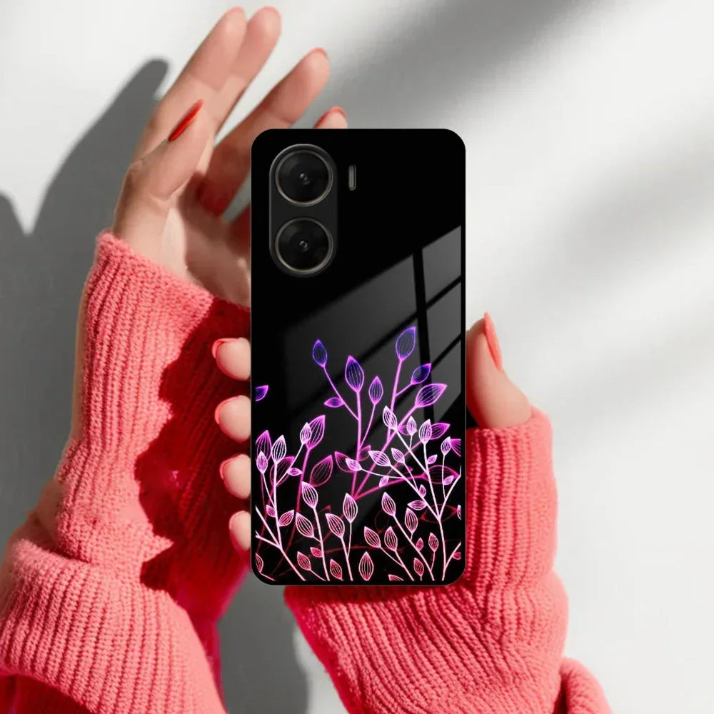 Multicolor Flower Print Glass Case Cover For Vivo - ShopOnCliQ