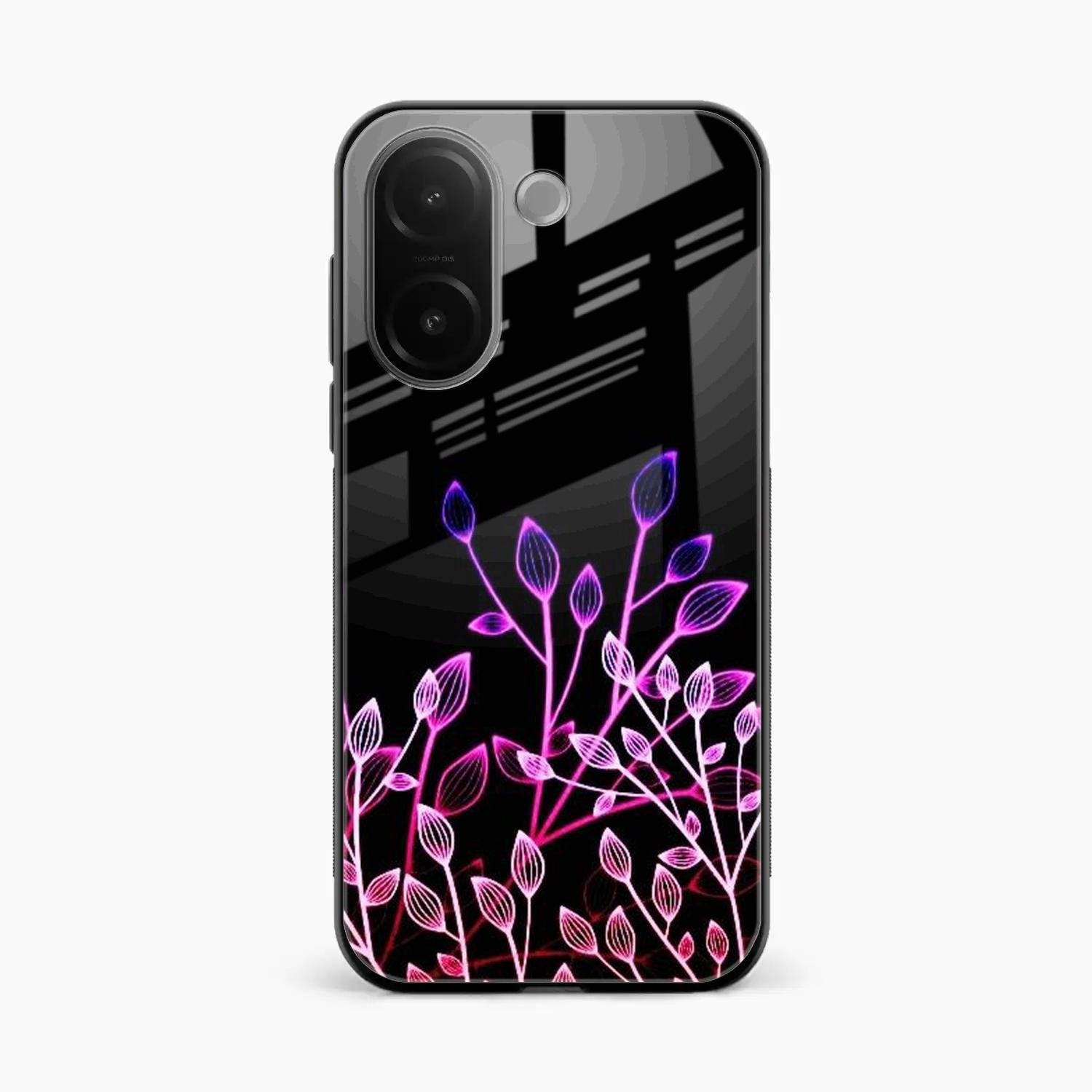 Multicolor Flower Print Glass Case Cover For Vivo V60e 5G