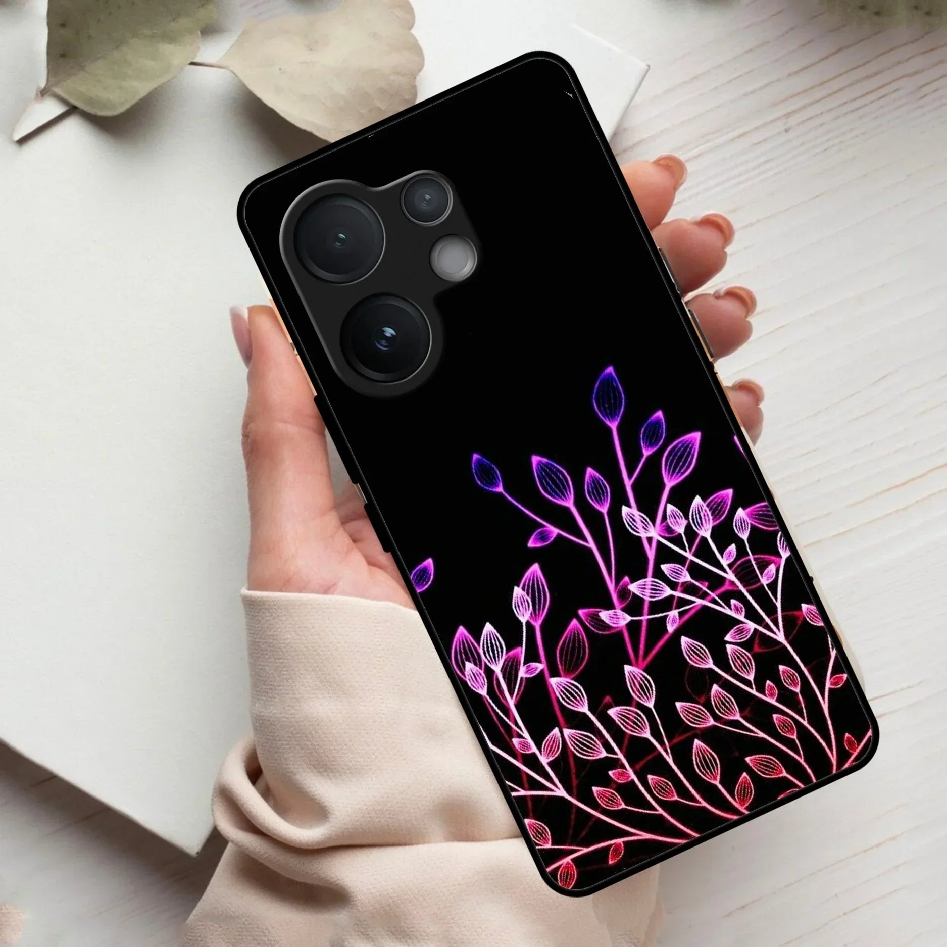 Multicolor Flower Print Glass Case Cover For Vivo - ShopOnCliQ