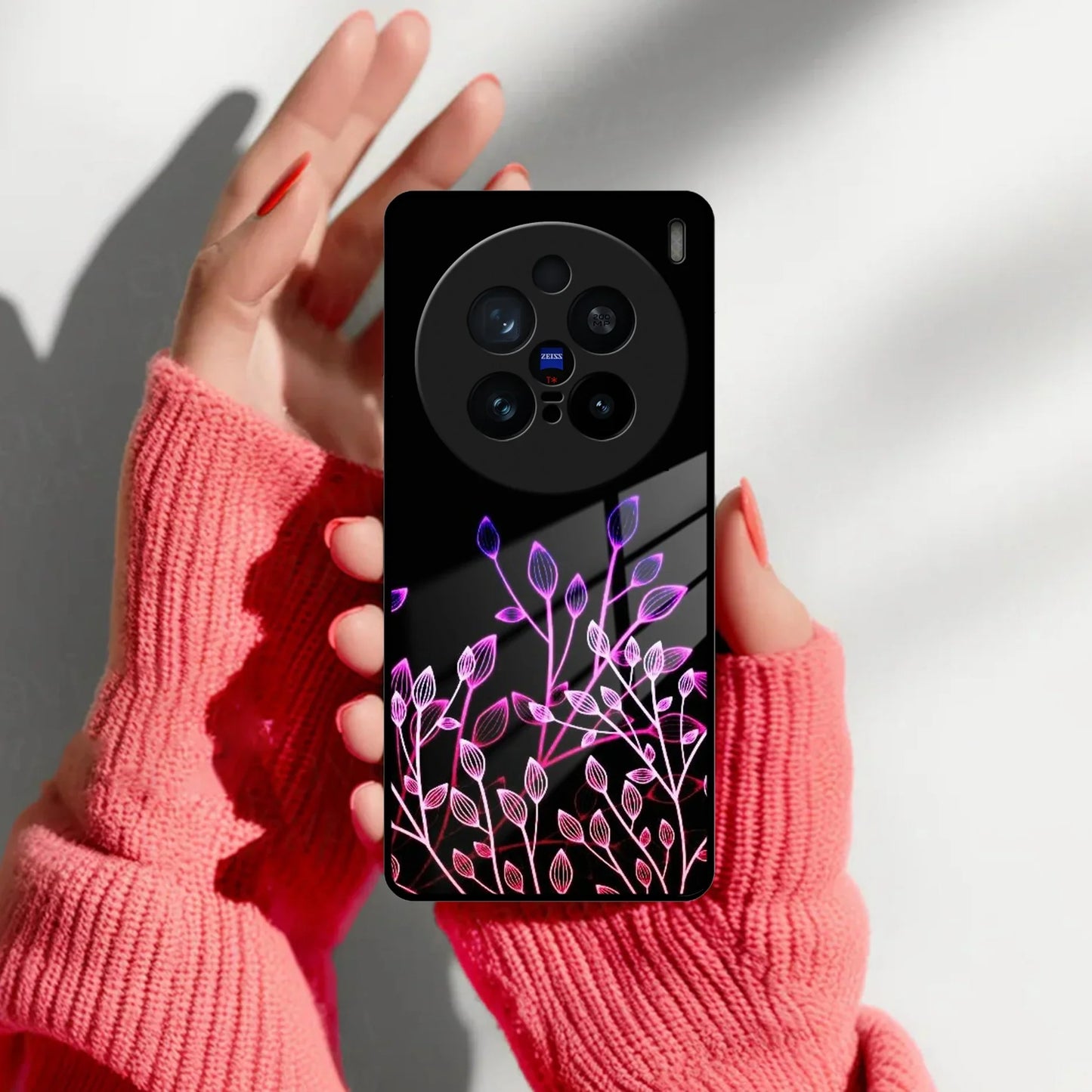 Multicolor Flower Print Glass Case Cover For Vivo - ShopOnCliQ