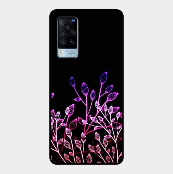 Multicolor Flower Print Glass Case Cover For Vivo X60 5G