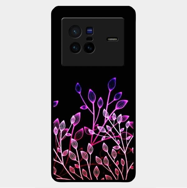 Multicolor Flower Print Glass Case Cover For Vivo X80 5G