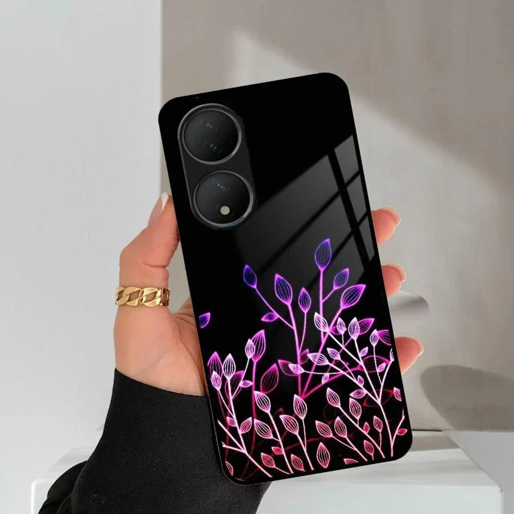 Multicolor Flower Print Glass Case Cover For Vivo - ShopOnCliQ