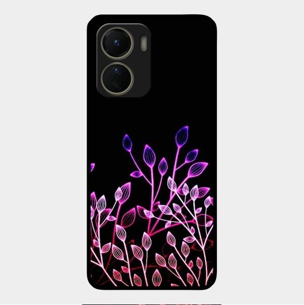 Multicolor Flower Print Glass Case Cover For Vivo Y16